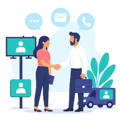 advertising client meeting handshake